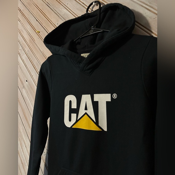 Caterpillar Black & Yellow Work Wear Hoodie Sweater Fitted Women’s CAT - Picture 4 of 6